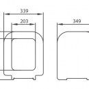 SEDILE WC SQUARE DEDICATO (SQUARE) TERMOINDURENTE KG 2,2 CERNIERE INOX