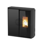 JOLLY MEC STUFA PELLET ARIA REVERSE KW 6,5 - 10 NERO CON VETRO RIGATO